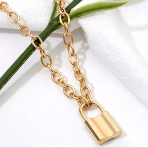 Gold Lock Necklace